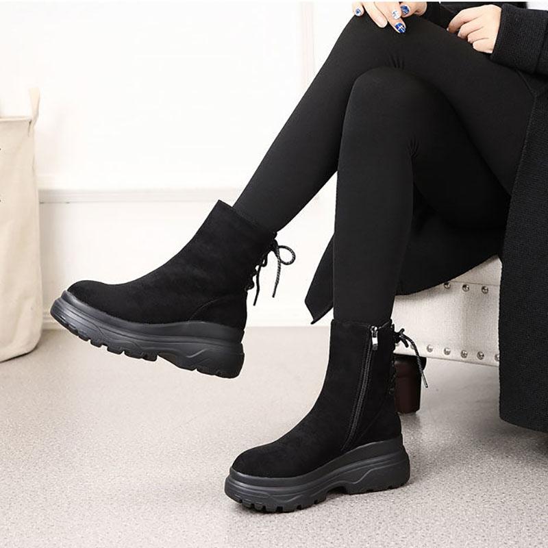 Korean Version of Martin Boots Female British Style Short Boots Platform Shoes Spring and Autumn Thick-soled Short-tube Women's Boots