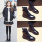 Pair of Shoes Fashion Women Boots Round ToeThick Bottom PU Leather Waterproof Woman Martin Boots