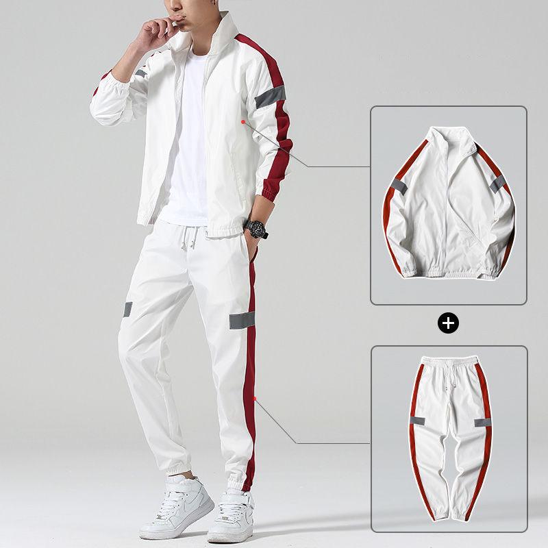 Sweatshirt Suit Large Size Spring And Autumn men's 2pcs set Fashion Wild long sleeve casual