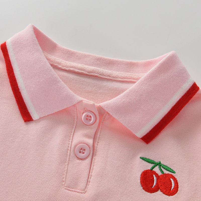 Summer Baby Girls Casual Clothes Dress Cherry Print Short Sleeve Dress Kids Toddler Pageant Dresses