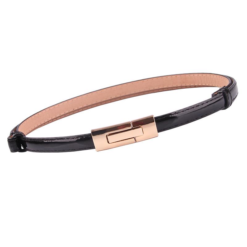 Women buckle adjustment fine belt Decorative candy color belt