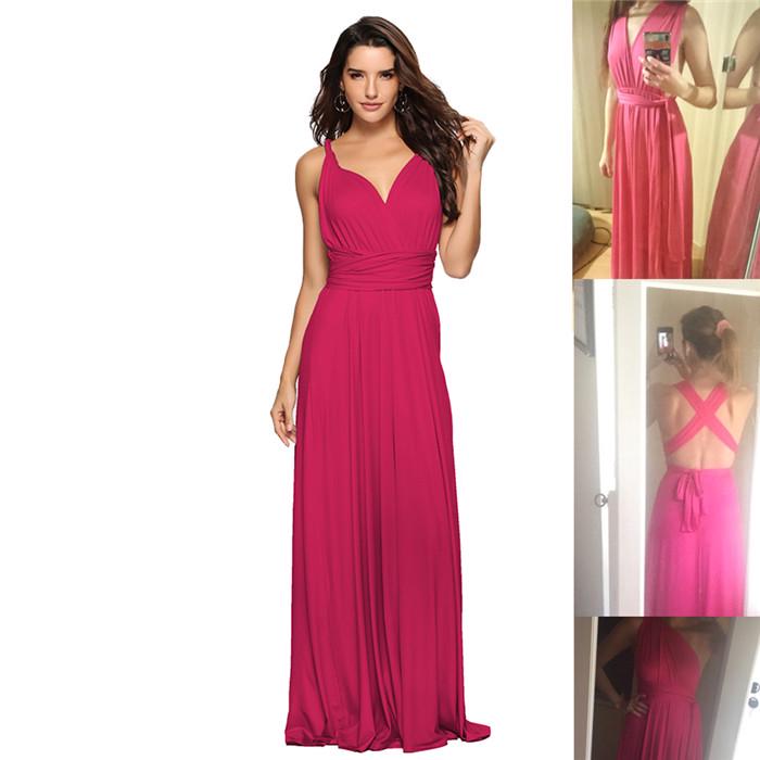 Sexy Women Bandage Long Party Multiway Swing Dress Convertible Infinity Robe Bridesmaids Boho Dress