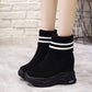 Thick-soled Ankle Boots Inner Heightening Suede Casual Snow Boot Plus Velvet Inner Martin Boots Women Soft Sole  Winter Footwear