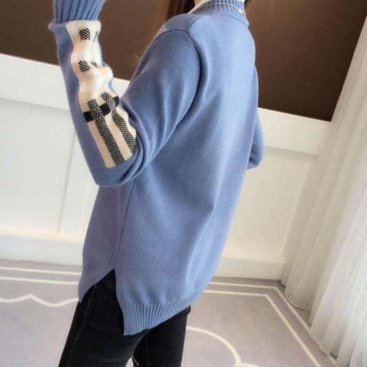 Autumn and Winter Warm Sweater Women's Student Loose Knit Bottoming Shirt