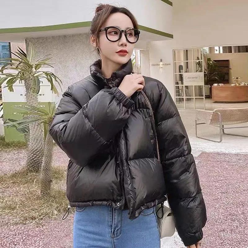Winter Fashion Ladies Shiny Down Jacket Short Color Thick Loose Hooded Down Jacket