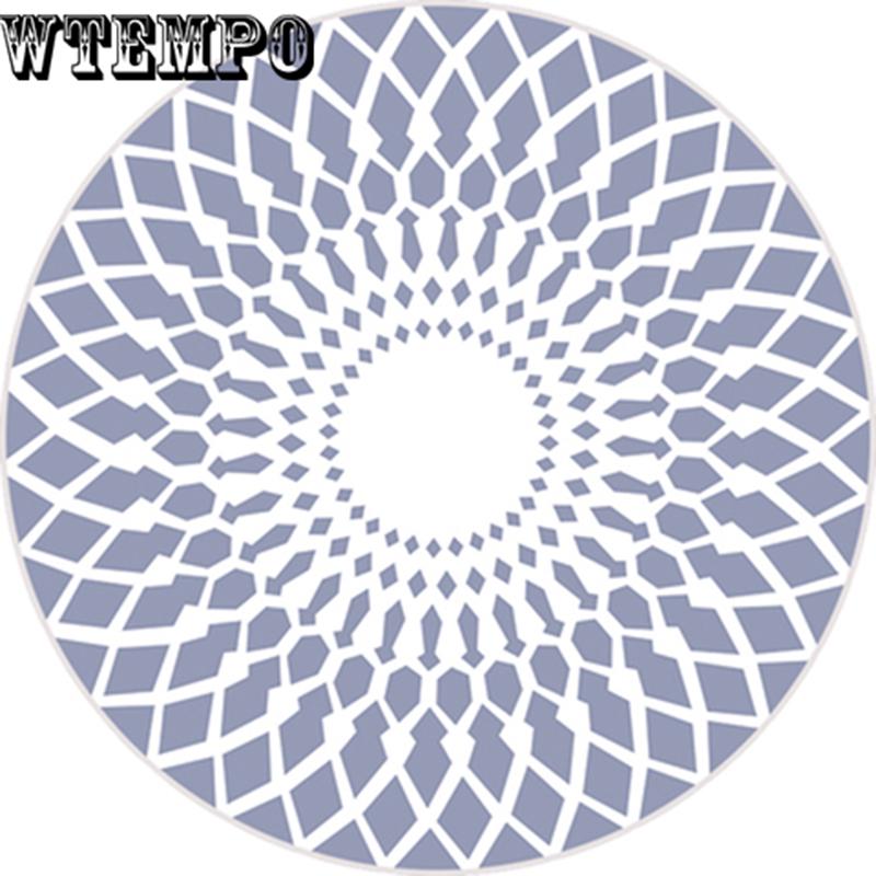 Geometric Abstract Round Carpet Imitation Wood Grain Print  Mat Bedroom Bay Window Chair Carpet
