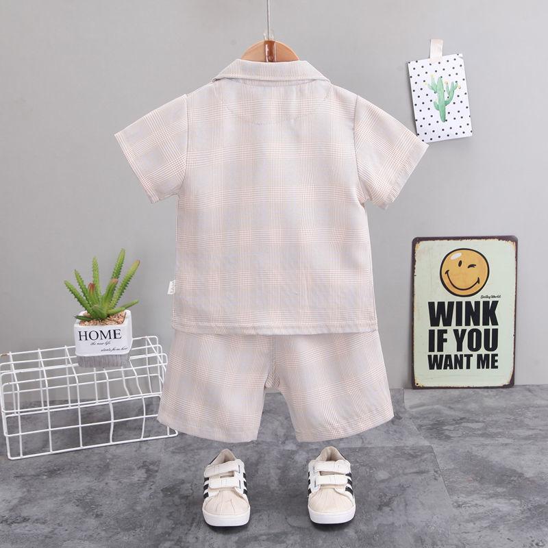 Boys Small Suit Three-piece Summer New Short-sleeved Suit Baby Handsome Shorts British Style Sub-suit Tide