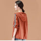 Women's Hooded Baseball Jacket Spring Casual Jacket Loose Top Solid Color Zipper Anti-wrinkle Jacket