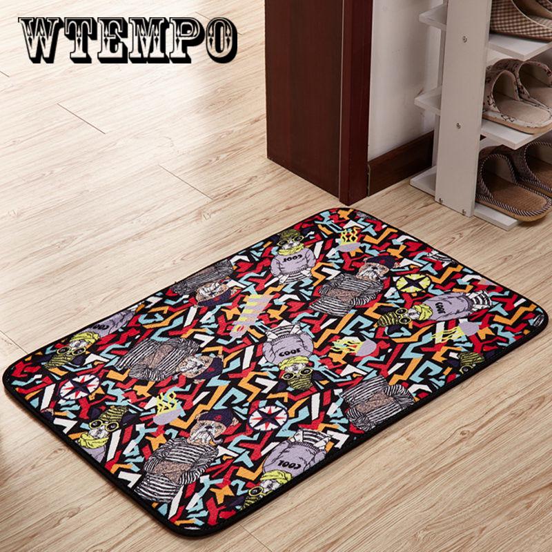 Kitchen Floor Mat Anti-slip Tape Rugs For Kitchen  Printed Bathroom Carpet Doormat