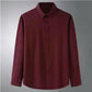 Long Sleeve T-shirts Stretch Cardigan Button Down Shirts Casual Men Clothing Solid Color Male Top