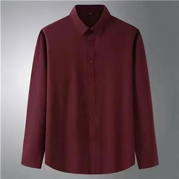 Long Sleeve T-shirts Stretch Cardigan Button Down Shirts Casual Men Clothing Solid Color Male Top