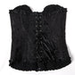 Sexy Lace Up Satin Corset Cup Lingerie Side Overbust Corset and Bustier Party Bow Halter Corset