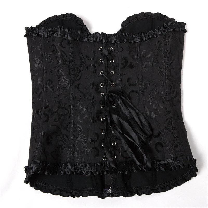 Sexy Lace Up Satin Corset Cup Lingerie Side Overbust Corset and Bustier Party Bow Halter Corset