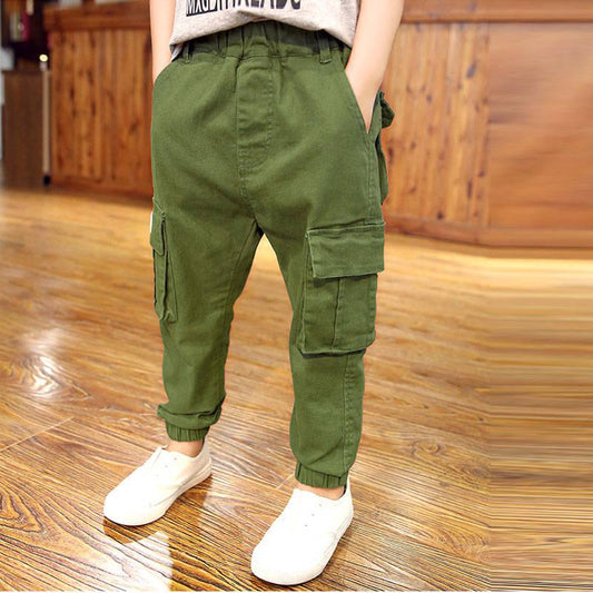 Boys Winter Velvet Pants Casual Trousers Kids Children Fashion Long Pants Baby Elastic Waist Pants