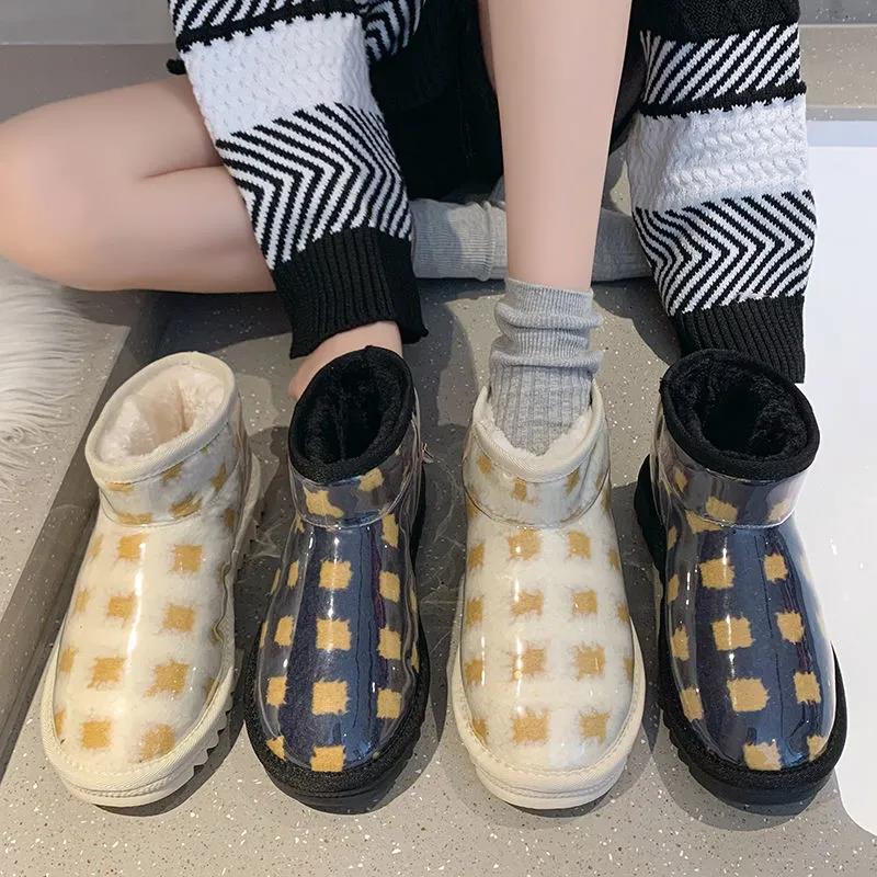Snow Boots Women's Autumn and Winter Plus Velvet Thick Warm Sponge Cake Net Red All-match Cotton Shoes