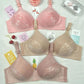 Elegant and Simple Pattern Large Size Rimless Sexy Adjustable Gathered Anti Sagging Skin Friendly Breathable Women's Underwear Bra
