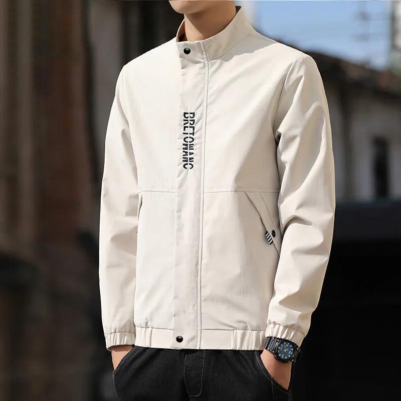 Men's Spring and Autumn Jacket Student Casual Stand-up Collar Trend Handsome Business Jacket Men's Outerwear