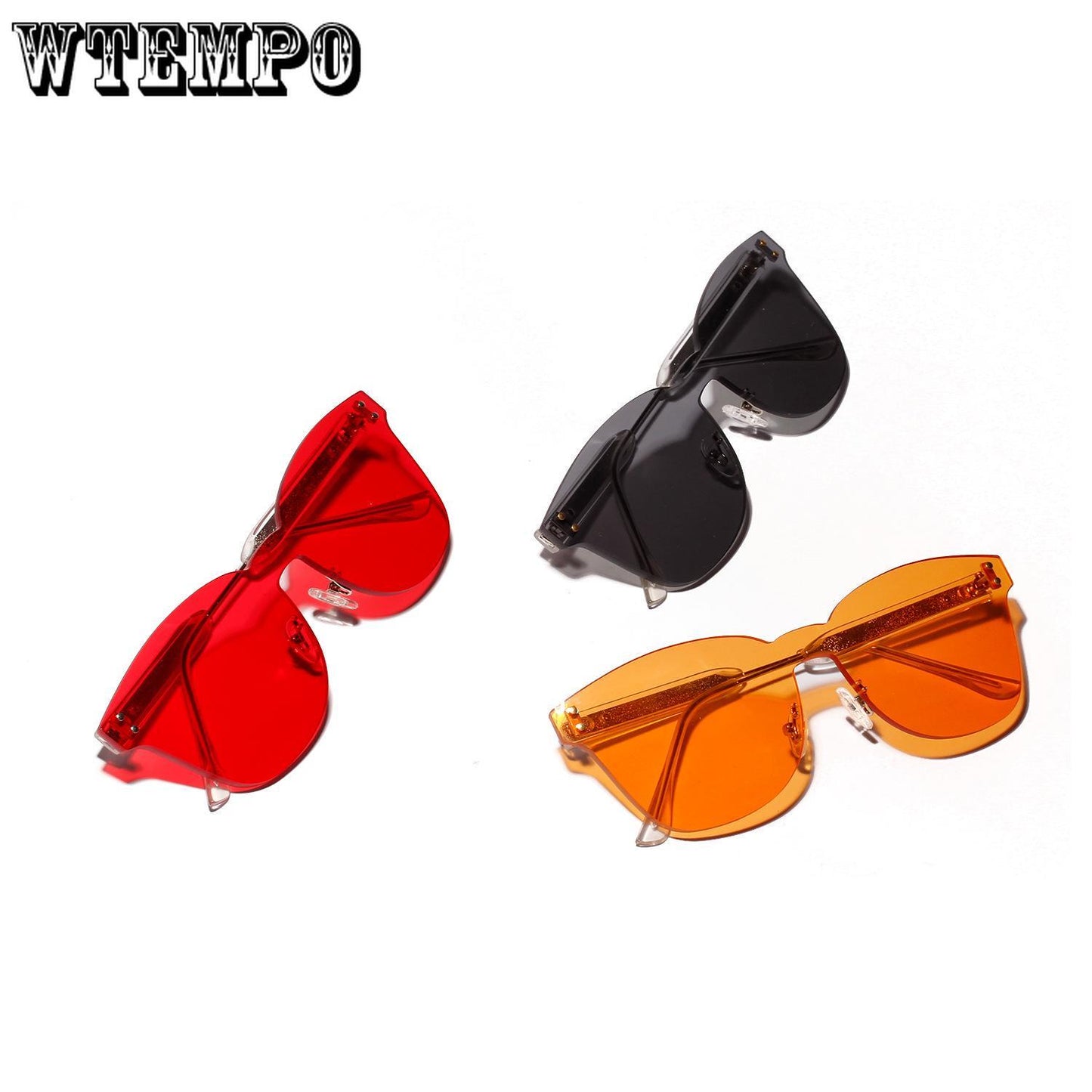 WTEMPO One piece color purple ocean sunglasses female big box glasses