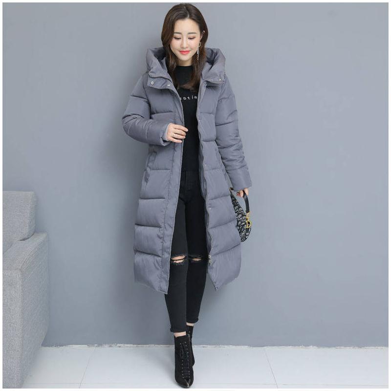 Autumn and Winter Down Coat Women's Mid-length Slim Plus Size Long Coat Cotton-padded Coat Women's Jacket