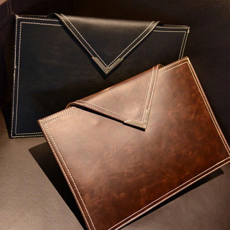 Business Briefcase Men Women Fashion Buckle Leather Zipper Waterproof Handbag IPAD Bags Computer Bag