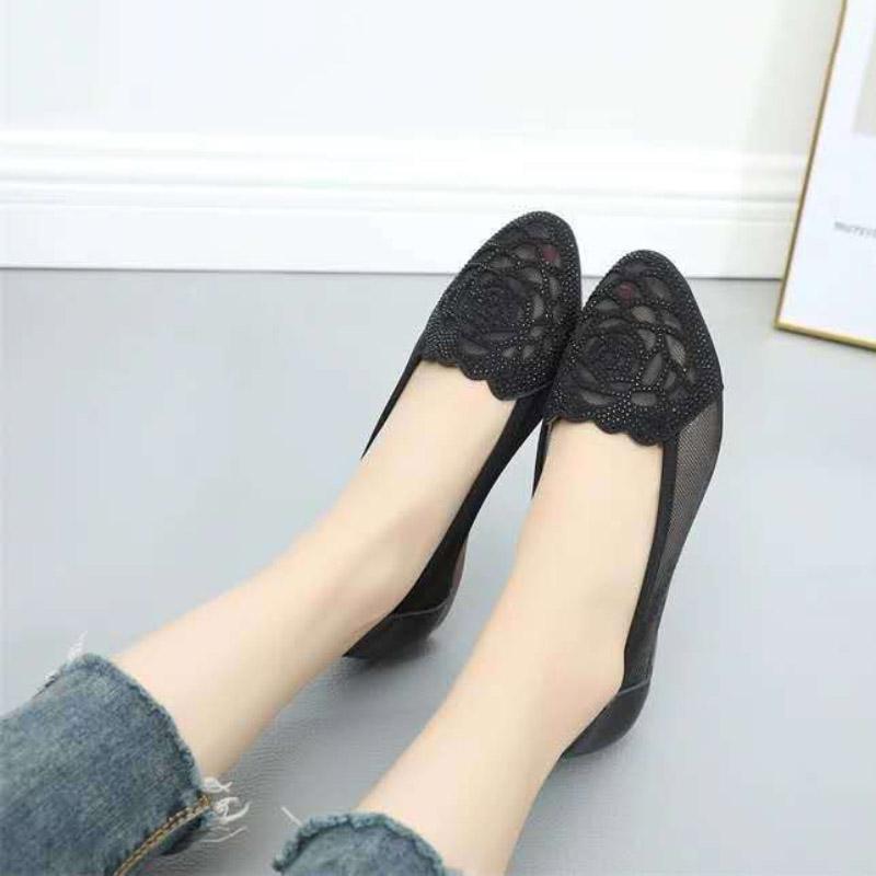 Mesh Sandals Women Summer All-match Comfortable Soft Sole Large Size Women's Shoes Flat Hollow Single Shoes