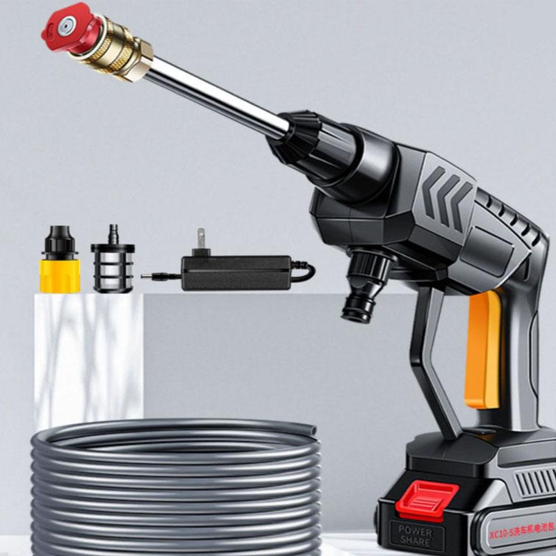 148VF Lithium Battery High Pressure Water Gun Set Car Washer Wireless Garden Sprinkler Handheld Cleaning Tool