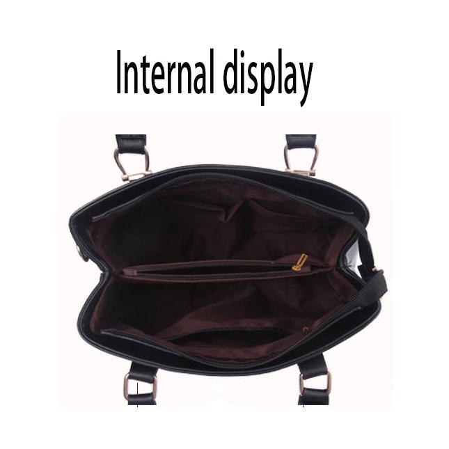 Leather bag Big capacity European and American style Shoulder Handbag Trendy wild Woman bag