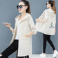 Jacket Women's Embroidered Autumn Plus Size Windbreaker Women's Mid-length Korean Loose Hooded Jacket Tops