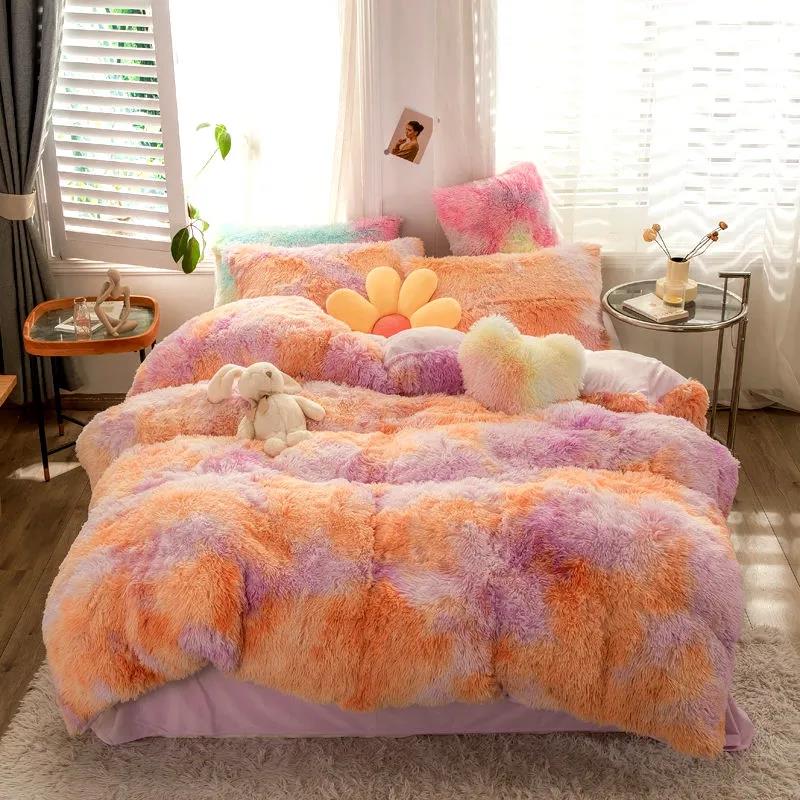 Thickened Water Velvet Four-piece Bed Sheet Is Taken Bedding Princess Wind Warm Coral Velvet