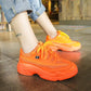 New Designer Sneakers Women Platform Casual Shoes Fashion Sneakers Platform Basket Femme Yellow Lace-Up Casual Chunky Shoes