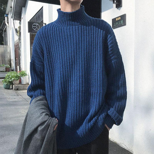 Winter Half Turtleneck Sweater Men's Trend Knit Sweater Couple Bottoming Shirt Student Jacket