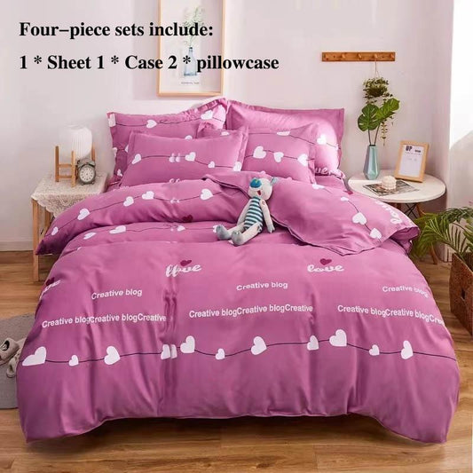 Bedding Four-piece Thick Twill 1.8 M 2 Meters Double Bed Is Sleeve Package Set of Suit Home Bed Set