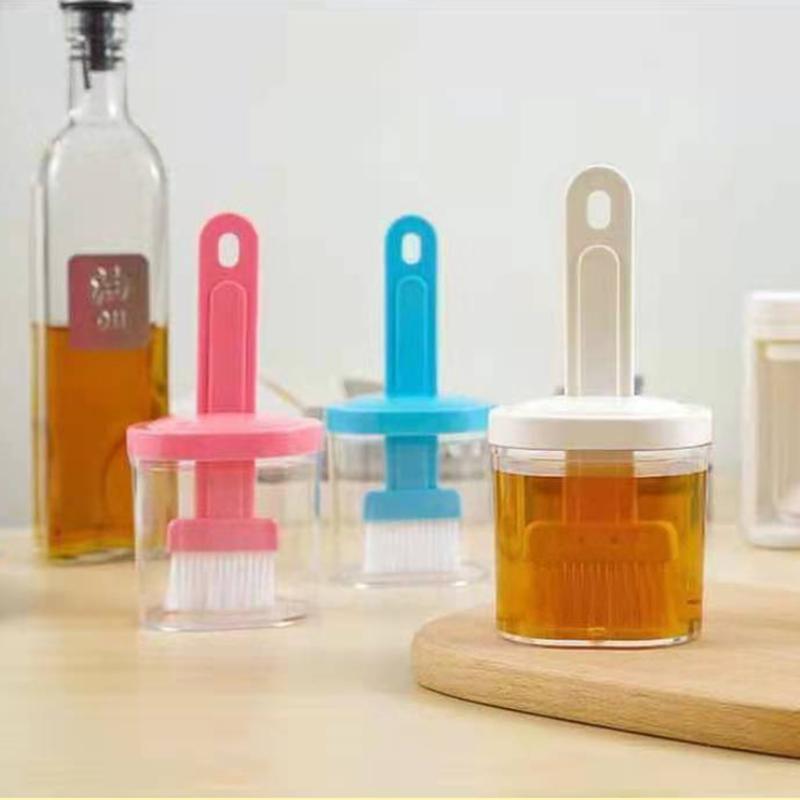 Silicone Oil Cooking Brushes Integrated with Lid High Temperature Resistant Barbecue Baking Brush Oil