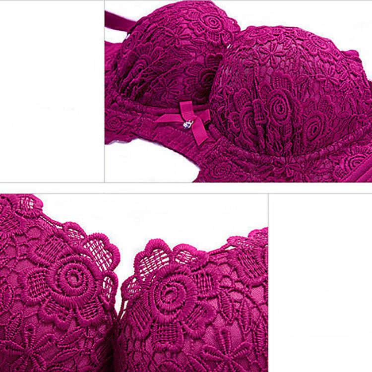 Sexy Bras Women Push Up Bra Floral Lace Gathered Bralette Plus Size Underwear Pink White Kawaii Girl Women Plus Size Bra Sexy