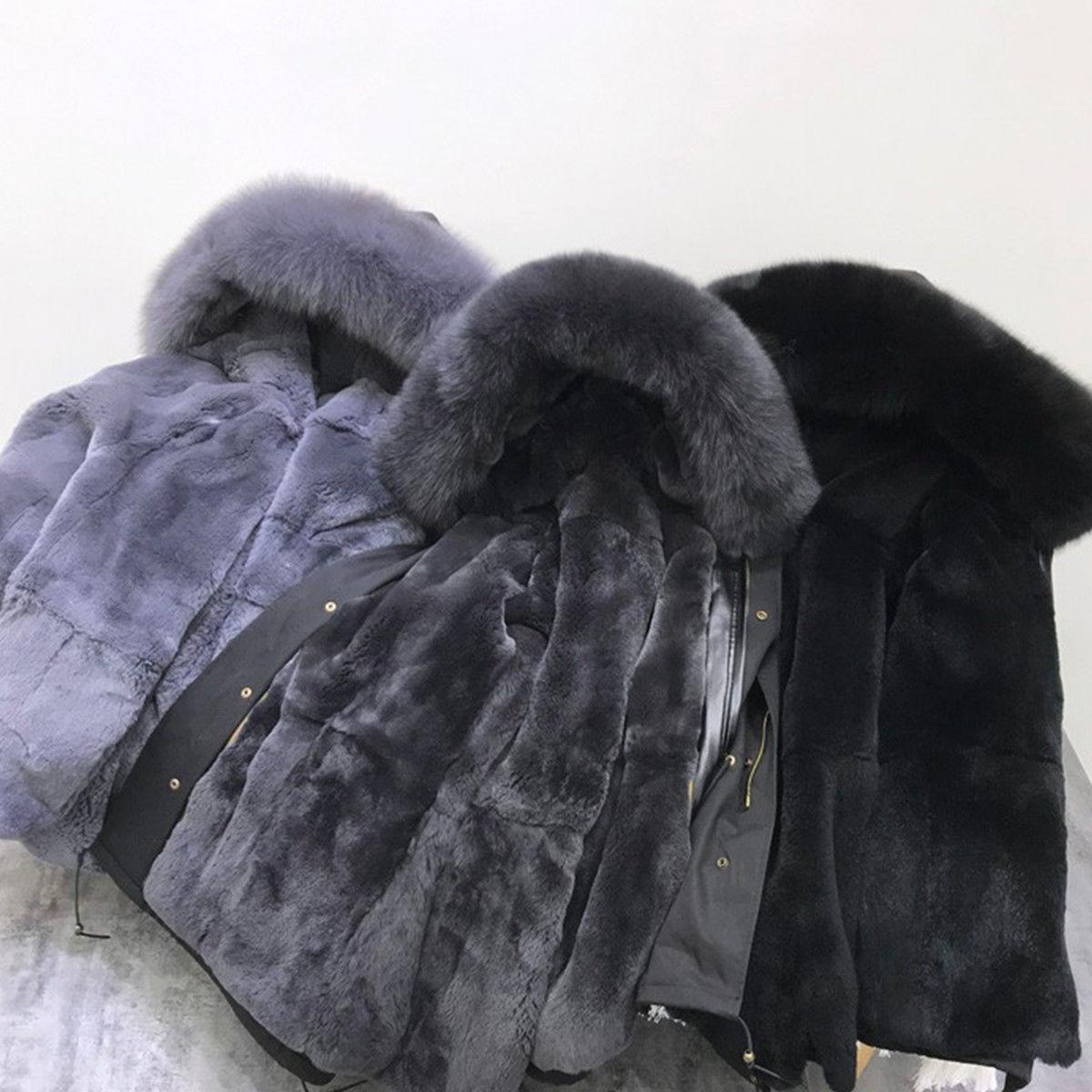 Winter Fur One Mid-length Men's Jacket Fashion Fox Fur Coat Thick Warm Parker Clothing