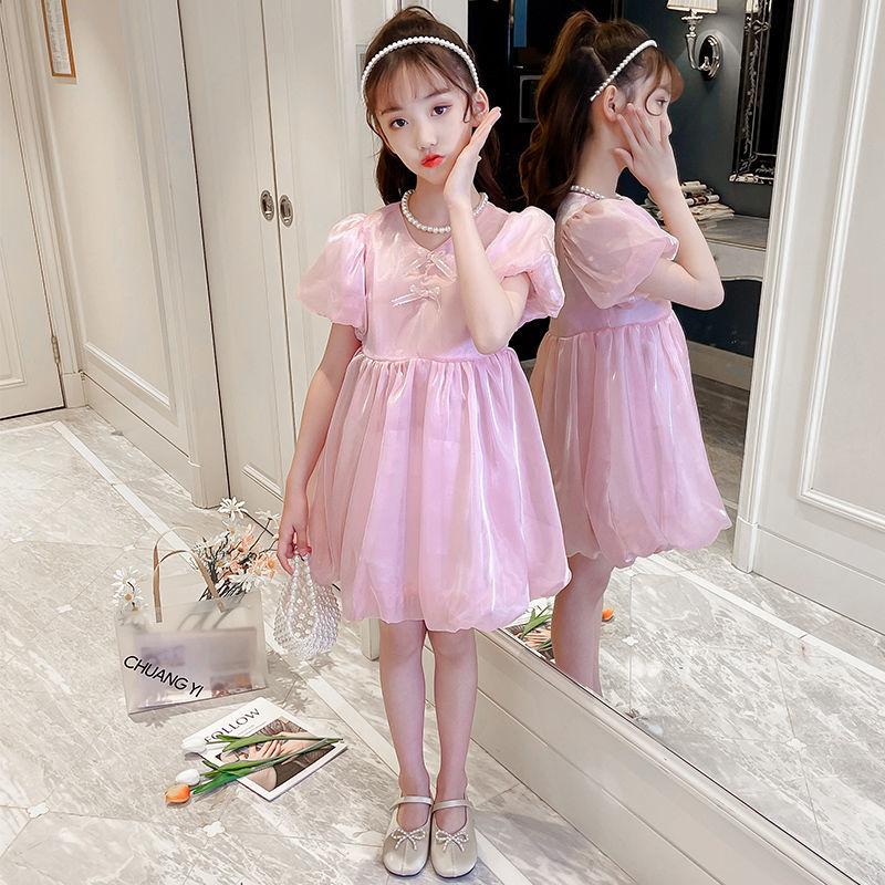 Children's Clothes Princess Dress Girls Muyun Yarn Dress Western Style Children's Puff Sleeve Skirt Summer