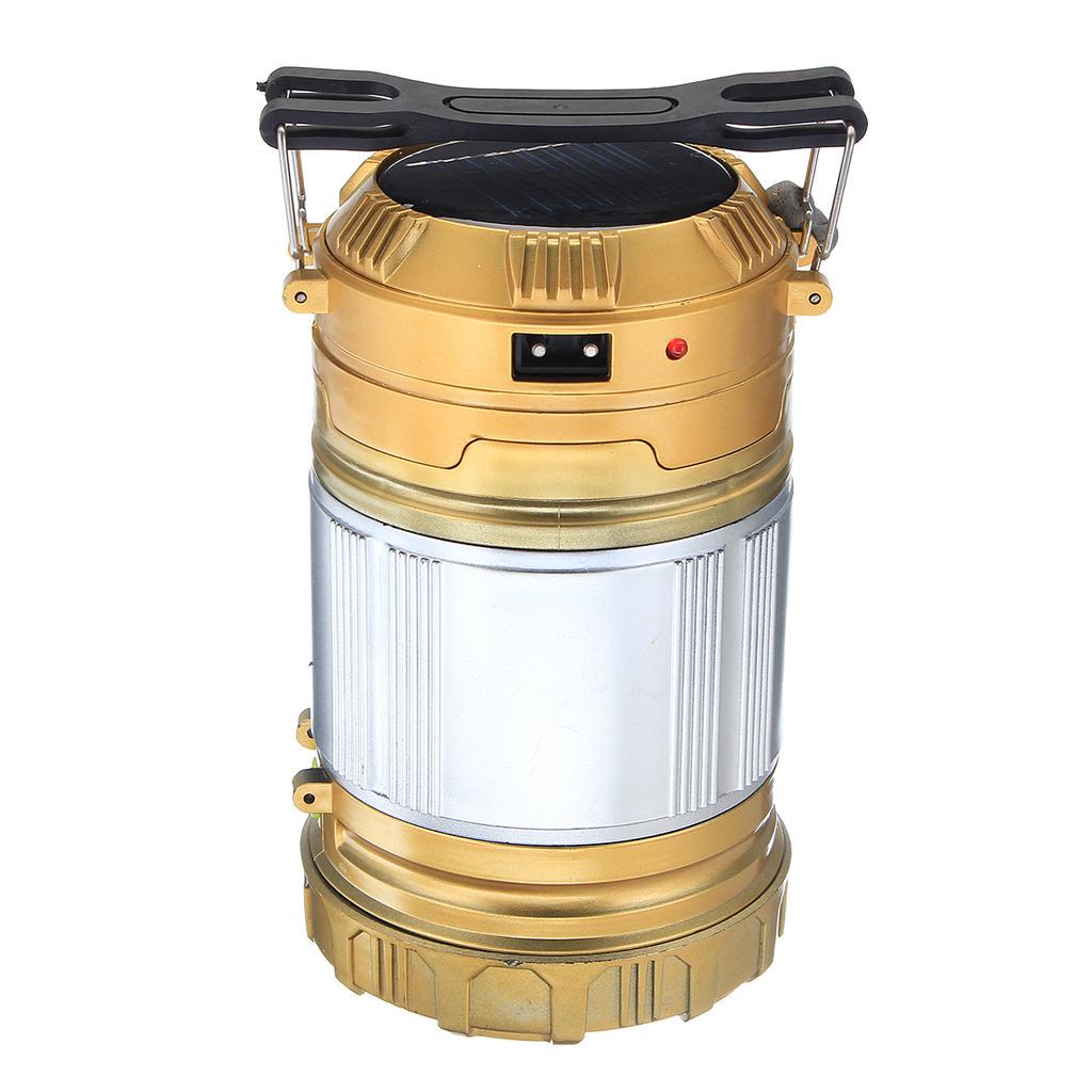 Solar Camping Retractable Tent Solar Lantern Portable Led USB Rechargeable Lamp with Charger Cable