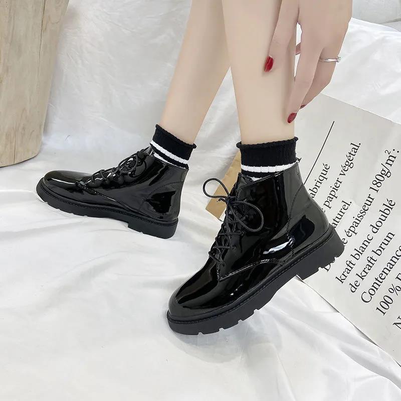 Winter Cotton Shoes All-match Ins Martin Boots Women's British Style Short Boots Small Leather Shoes