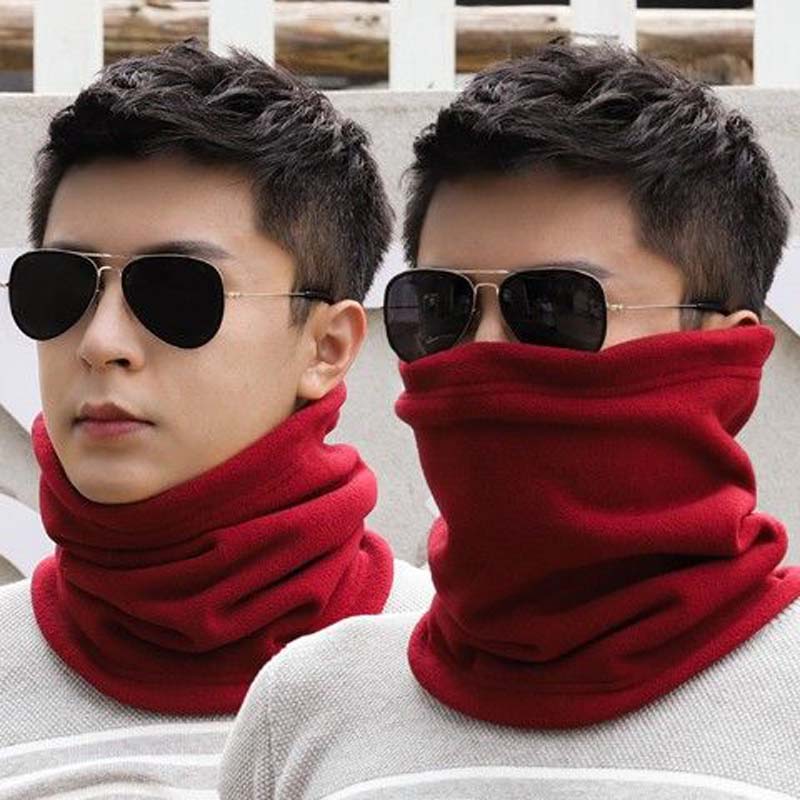 Men's Scarf Warm In Winter All-match Fleece Thickened Winter Riding Windproof and Warm
