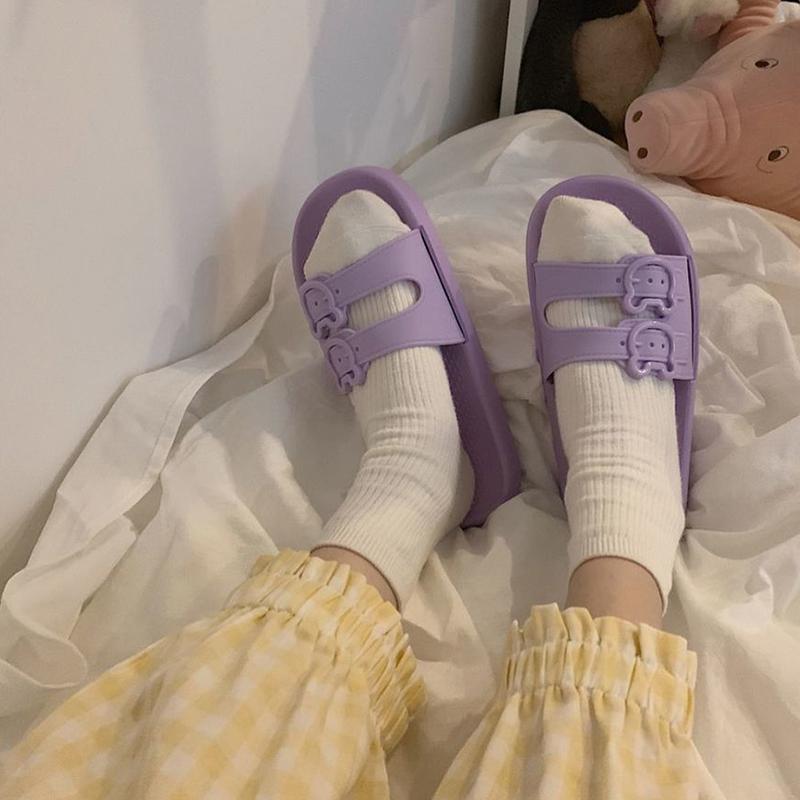 Soft and Comfortable Summer Slippers Female Home Bedroom Dormitory Non-slip Bathroom Slippers Simple Outing Soft Bottom Thick Bottom