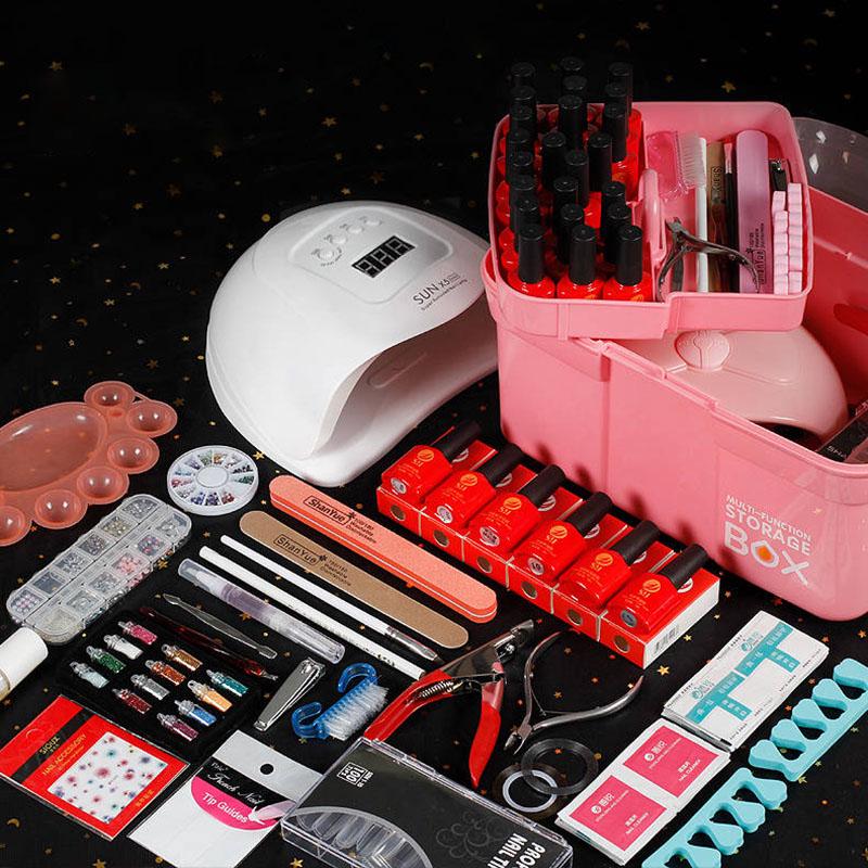 Nail art set 54W UV LED lamp nail Dryer Gel Nail Polish Set kit  Gel Varnish manicure tools kit