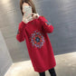 Autumn and Winter Mid-length Coat Loose Casual Thick Top Long Sleeve Knitted Sweater for Women