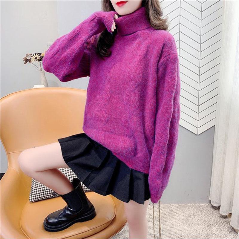 Turtleneck Sweater Autumn and Winter Casual Women's Wild Loose Bottoming Shirt Pullover Knit Top