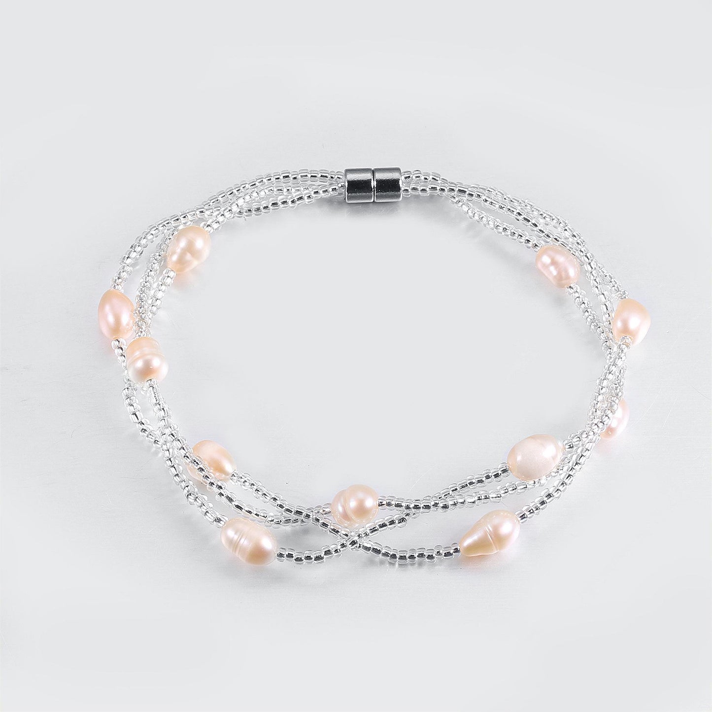 Freshwater pearl bracelet Wrist chain Fashion magnet obedient girl multi-layer Freshwater pearl bracelet