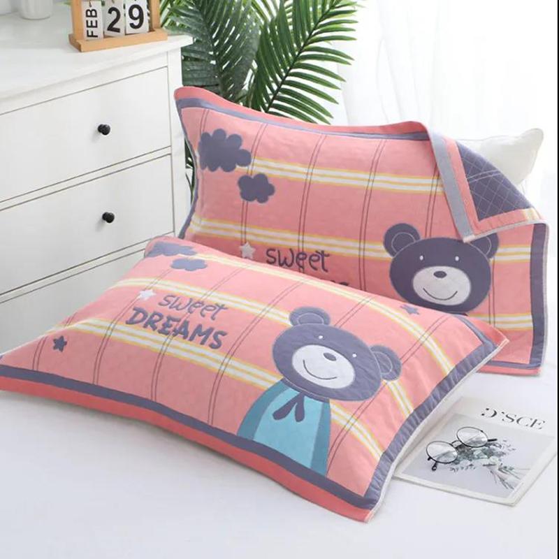 Cotton Gauze Pillow Towel Large Pair High-end Adult Thickened Couples Do Not Shed Hair Do Not Fade Pillow Towel