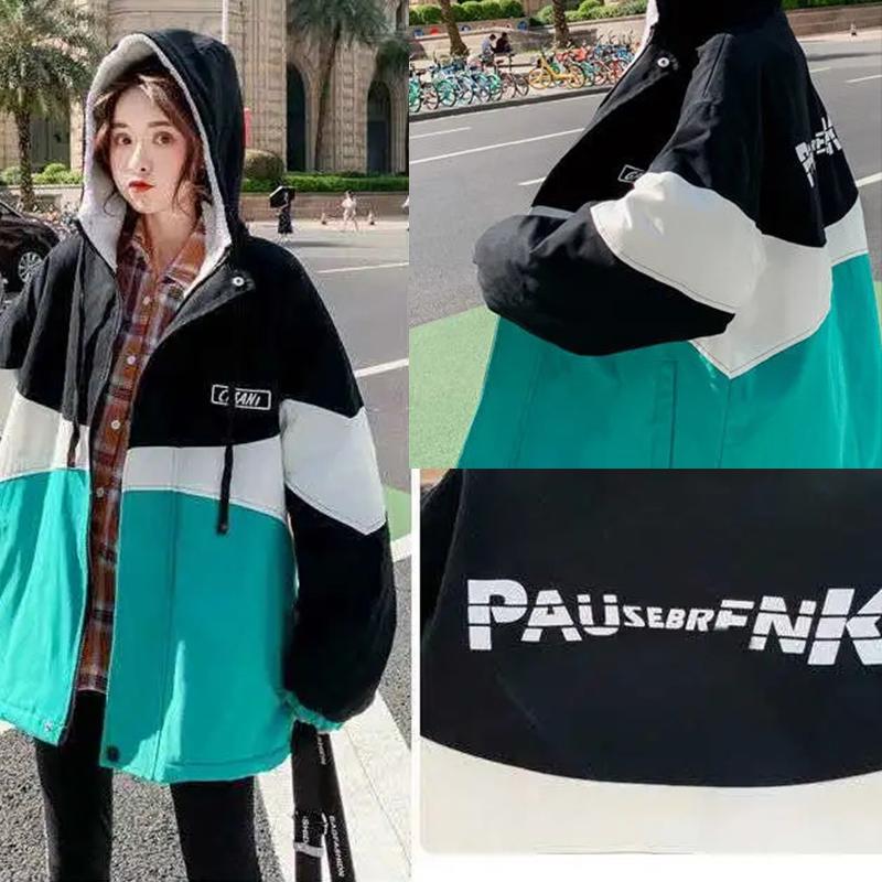 Winter Coat Women's Mid-length Student Korean Version Loose Plus Velvet Thick Coat Cotton Coat Lamb Velvet Jacket Hooded Sweater