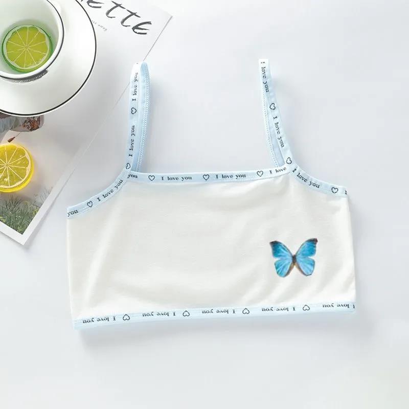 4pc/lot Girls Teenage Underwear Children Cotton Training Bra Kids Teens Puberty Crop Top7-15 Years