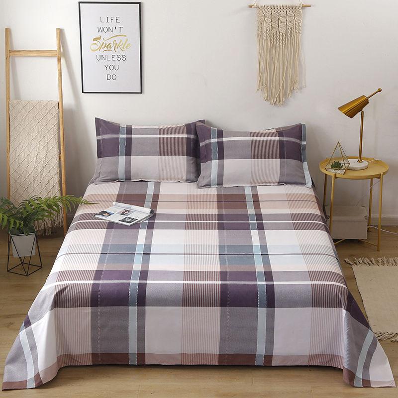 Three-piece Bedding Includes Thick Cotton Sheets and Two Pillowcases Skin-friendly Twin Beds Single Cotton Cloth Good Breathability and Washable