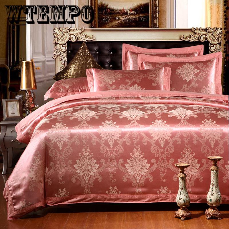 Embroidered jacquard cotton four-piece bedding quilt cover sheets pillowcases noble European