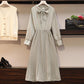 2 Pieces Ladies Dress Suit Spring and Autumn Long Sleeve Mid-length Casual Vacation Office Home